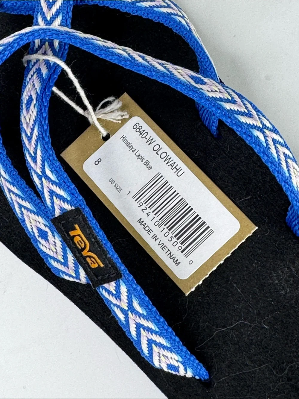 Teva Blue and White Patterned Strap Olowahu Flip Flops